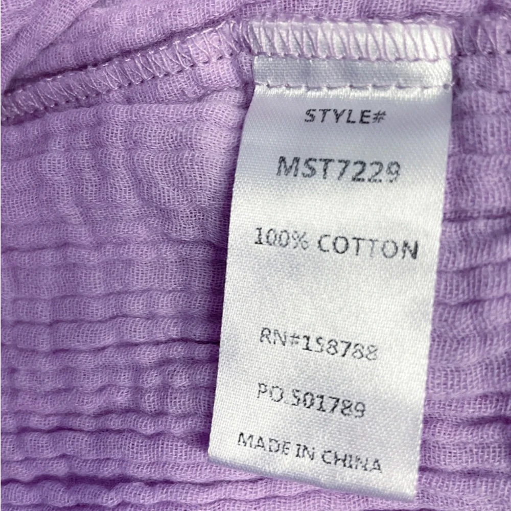 MABLE Lilac Paperbag Waist Cotton Shorts Size Small - Picture 7 of 7